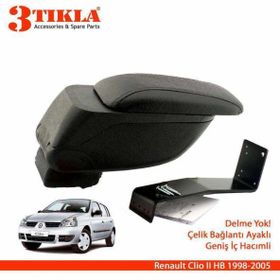 3 Tıkla Renault Clio Iv 2013-2019 Geniş Hacimli Delmesiz Çelik Ayaklı Kolçak