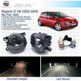 3 Tıkla Renault Megane HB 2004-2008 Beyaz LED Xenon Sis Farı Seti