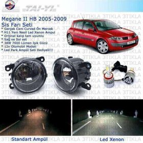 3 Tıkla Renault Megane HB 2004-2008 Beyaz LED Xenon Sis Farı Seti