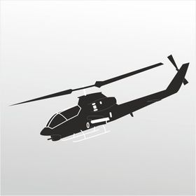 30 cm Helikopter Folyo Sticker