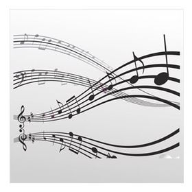 30 cm Müzik Notaları Folyo Sticker