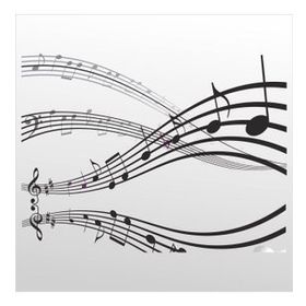 30 cm Müzik Notaları Folyo Sticker