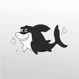 30 cm Tatlı Köpek Balığı Folyo Sticker