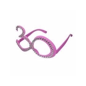 30 Yaş Pembe Parıltılı Gözlük