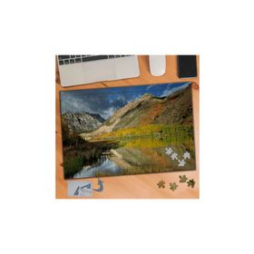 302 Sarı Kır Çiçekleri Dağ Manzarası 240 Parça Puzzle Yapboz Tablo