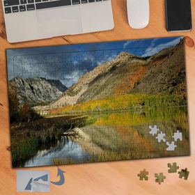 302 Sarı Kır Çiçekleri Dağ Manzarası 240 Parça Puzzle Yapboz Tablo