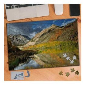 302 Sarı Kır Çiçekleri Dağ Manzarası 240 Parça Puzzle Yapboz Tablo