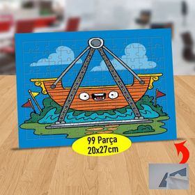 303 Eğlenceli Gondol Kayığı 99 Parça Puzzle Yapboz Tablo