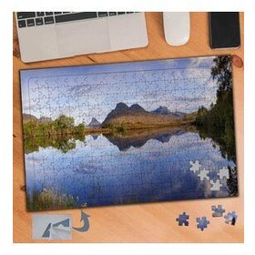 303 Göle Yansıyan Dağ Manzarası 240 Parça Puzzle Yapboz Tablo