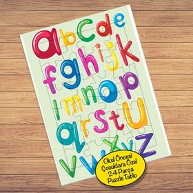 3084768 Büyük Küçük Harfler 24 Parça Çocuklara Özel Yapboz Tablo