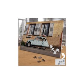 3091234 Panjurlu Ev Önünde Retro Araba 240 Parça Puzzle Yapboz