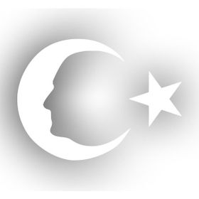 30x21 cm Ay Yıldız Atatürk Silüet Araba Laptop Duvar Folyo Sticker