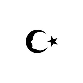 30x21 cm Ay Yıldız Atatürk Silüet Araba Laptop Duvar Folyo Sticker