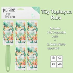 3107 4 Adet Yedek Rulo Yeşil Kedi Köpek Tüy Toplayıcı Rulo