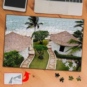 31288 Yazlık Evler Deniz Palmiye 240 Parça Puzzle Yapboz Tablo