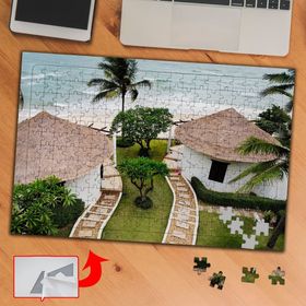 31288 Yazlık Evler Deniz Palmiye 240 Parça Puzzle Yapboz Tablo