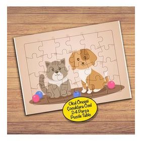 312PZ Kedi Köpek Dostluğu Çocuklara Özel Puzzle Yapboz Tablo