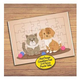 312PZ Kedi Köpek Dostluğu Çocuklara Özel Puzzle Yapboz Tablo