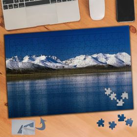 313 Karlı Dağlar Ve Deniz Manzarası 240 Parça Puzzle Yapboz Tablo