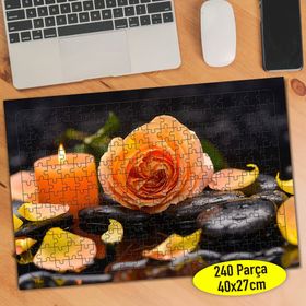 316423688 Turuncu Çiçek Spa Ortamı 240 Parça Puzzle Yapboz