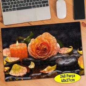 316423688 Turuncu Çiçek Spa Ortamı 240 Parça Puzzle Yapboz