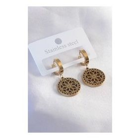 316L Çelik Gold Renk Lotus Kadın Küpe