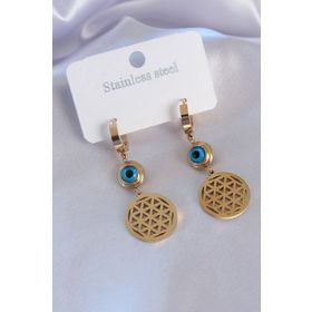 316L Çelik Gold Renk Lotus Model Kadın Küpe