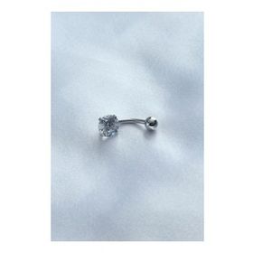 316L Cerrahi Çelik Zirkon Taşlı Göbek Piercing