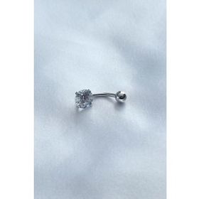 316L Cerrahi Çelik Zirkon Taşlı Göbek Piercing