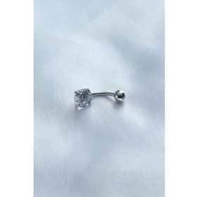 316L Cerrahi Çelik Zirkon Taşlı Göbek Piercing