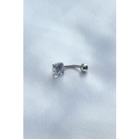 316L Cerrahi Çelik Zirkon Taşlı Göbek Piercing