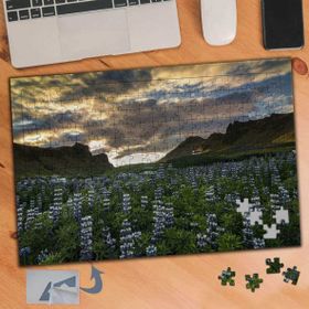 317 Kır Çiçekleri Bulutlu Gökyüzü 240 Parça Puzzle Yapboz Tablo