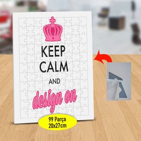 3181 Keep Calm And Design On Yazılı 99 Parça Puzzle Yapboz Tablo