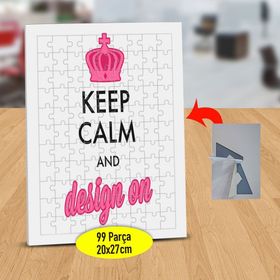 3181 Keep Calm And Design On Yazılı 99 Parça Puzzle Yapboz Tablo