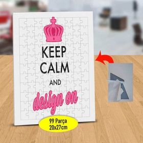 3181 Keep Calm And Design On Yazılı 99 Parça Puzzle Yapboz Tablo