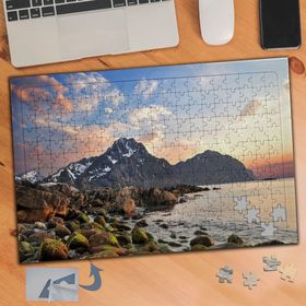 319 Dağ Ova Ve Deniz Manzarası 240 Parça Puzzle Yapboz Tablo