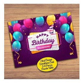 3195 Balonlu Happy Birthday Temalı Çocuklara Özel Puzzle Yapboz Tablo