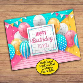 3196 Happy Birthday To You Çocuklara Özel Puzzle Yapboz Tablo