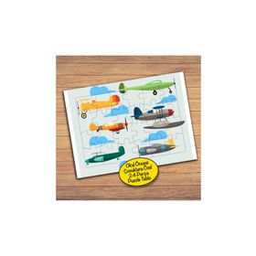 31PZ Renkli Uçak Kolyajı Çocuklara Özel Puzzle Yapboz Tablo