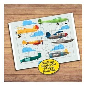 31PZ Renkli Uçak Kolyajı Çocuklara Özel Puzzle Yapboz Tablo