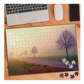 3208158 Sisli Hava Yeşillikler Arasında Yol 240 Parça Puzzle Yapboz