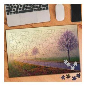 3208158 Sisli Hava Yeşillikler Arasında Yol 240 Parça Puzzle Yapboz
