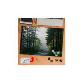 321 Yeşil Ağaçlı Yol Sisli Sakin 240 Parça Puzzle Yapboz Tablo
