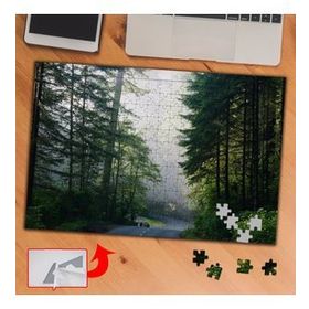 321 Yeşil Ağaçlı Yol Sisli Sakin 240 Parça Puzzle Yapboz Tablo