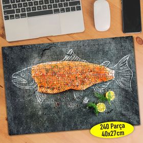 3217581 Somon Balığı Sunumu Yiyecek 240 Parça Puzzle Yapboz