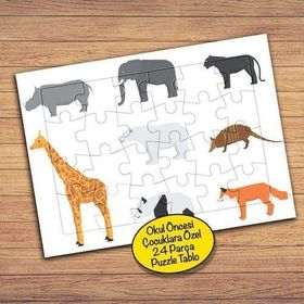 321PZ Yabani Hayvanlar Kolyajı Çocuklara Özel Puzzle Yapboz Tablo