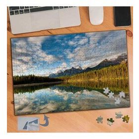 322 Ağaçlaın Göle Yansıyan Manzarası 240 Parça Puzzle Yapboz Tablo