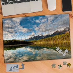 322 Ağaçlaın Göle Yansıyan Manzarası 240 Parça Puzzle Yapboz Tablo