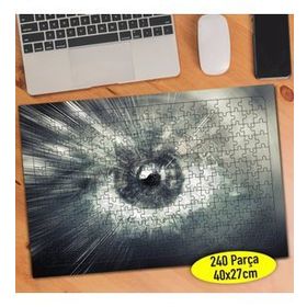 323147678 Siyah Beyaz Yakın Çekim Göz 240 Parça Puzzle Yapboz