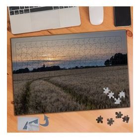 324 Sararmış Otlar Ve Gün Batımı 240 Parça Puzzle Yapboz Tablo